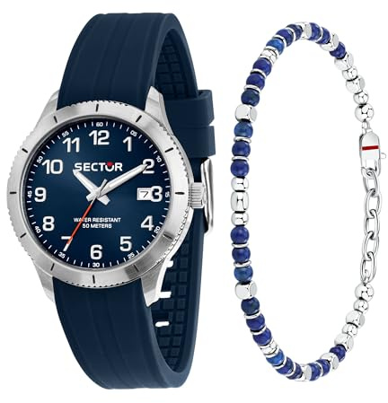 Sector No Limits Orologio Uomo, Tempo, Data, Analogico, Cinturino in Acciaio, Collezione 270 Special Pack con bracciale - R3251578018