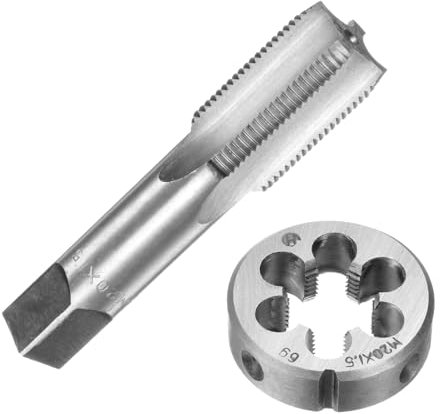 QUARKZMAN Set di 2pz Maschio e Filiere, Metrico M20 x 1.5 Maschio Filettatura e Filiere Rotondo, Kit di Attrezzi per Filettatura e Maschiatura per Riparazione di Dadi Viti