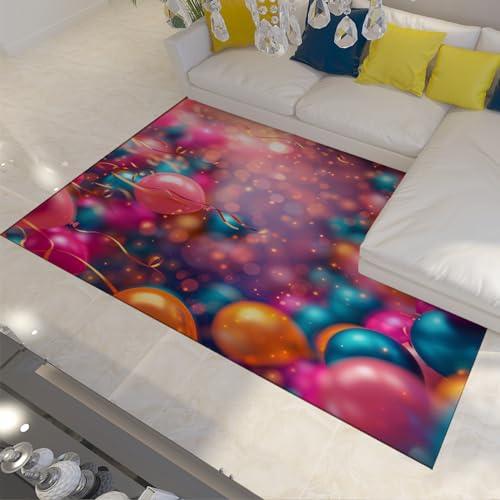UERWOWELL Bunte Ballon Kinder Spielmatte Baby Kinderzimmer Teppich Leichter waschbarer weicher Teppich Ultra dünn rutschfest für Kinder Schlafzimmer Klassenzimmer 160x200cm
