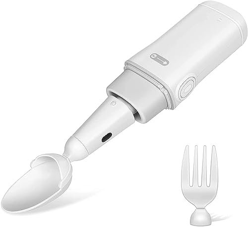 Cuillère Intelligente Anti-secousse, cuillère et Fourchette Stables, Vaisselle d'aide à l'alimentation pour Vieil Homme, Anti-secousse à 360°, pour Les Patients atteints de la maladie de Parkinson,