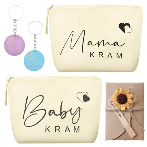 MACULPER 5 Stück Geschenke für Werdende Mütter Mama Geschenk zur Geburt Werdende Mama Geschenk Baby Kram Kosmetiktasche Bag Mama Tasche mit Grußkarte für Neue Mama Geschenke