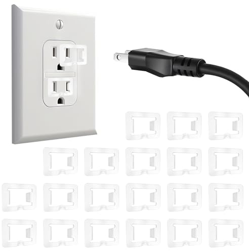 JIYIN 20 Pcs 2 Prong Loose Outlet Fix Plug, Plastic Socket Outlet Tightener Insert Ensure Secure Connection for Power Plug Tiny Plugs for Loose Outlets Compatible with Most Loose Outlets and Socket