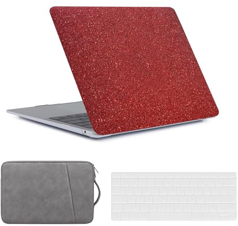 FFBOFFC Hülle Kompatibel mit MacBook Pro 13 Zoll 2012 2011 2010 2009 2008 Alte Version Modell A1278 mit CD-ROM, Plastik Hartschale Schutzhülle Case & Tasche & Tastaturabdeckung, Leuchtendes Rot