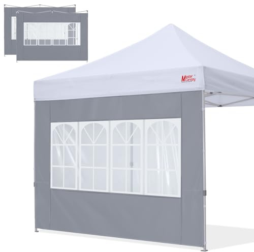 MASTERCANOPY Kirchenfenster-Seitenwandpaneele Sonnenwand für 3 x 3 m Instant-Pavillon, Pop-Up-Pavillon-Zelt, nur Seitenwände, Grau