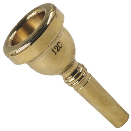 AUXBC Boquilla de trombón chapada en oro 12C, boquilla de barítono y bombardino, ideal para estudiantes, principiantes y profesionales