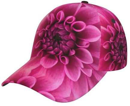Liulannq Casquette de baseball à bord incurvé Dahlia rose, chapeau de soleil à la mode