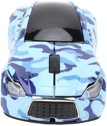 Bewinner Souris sans Fil en Forme de Voiture de Sport, 1600 DPI 2,4G Ergonomic Optical Computer Souris avec Récepteur USB pour Ordinateur Portable PC, Accessoire de Bureau de Jeu Cool (Blue)