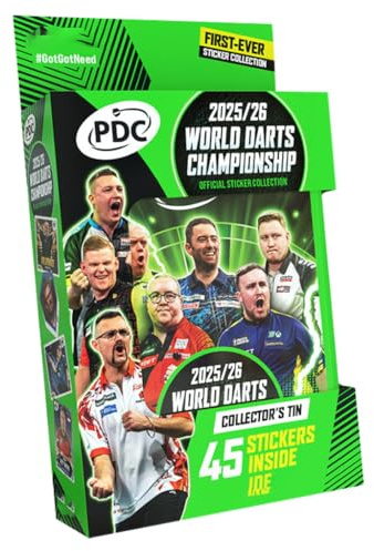 Panini Darts PDC World Championship 2026 Sticker | Tin Dose | 45 Sticker | Offizielle Panini PDC Darts Stickerserie 2026 | Sammeldose