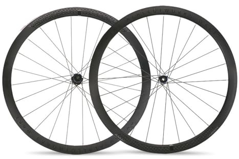 700C Rennrad-Laufradsatz Aluminiumlegierung 38mm Gravelbike Vorderrad Hinterrad Scheibenbremse Steckachse 24H Naben Für 8-12-fach-Kassette(Black)