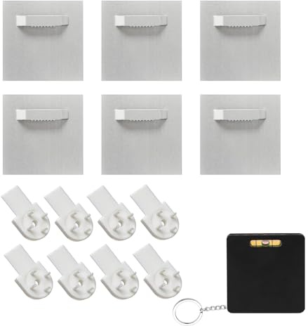 15 PCS Bilderhaken Selbstklebend, Bilder-Montagestreifen Verstellbarer Klebenagel Dibond Aufhängen Von Bilderrahmen Zum Kleben Schwere Für Bilderrahmen Aufhänger Poster Gemälde Karton Ohne Bohren
