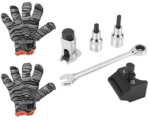4 Pezzi Separatori cuscinetti delle ruote Set, strumento di spargimento in | acciaio temprato con guanti e chiave per la manutenzione del veicolo, per maggior parte dei auto, SUV, camion