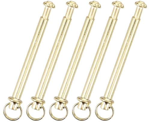 BCOATH Rivetti Perni Resistenti per Ventaglio Pieghevole in Acciaio Inossidabile Oro, Set da 5 e Design Semplice, Accessori per Riparazione Ventagli Portatili