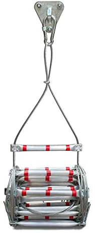 TOOJUN Notfall-Feuerleiter, tragbare Kletter-Rettungs-Strickleiter für 2-3-stöckiges Hausfenster, Balkongeländer, Baumhaus, zusammenklappbare Aufbewahrung, Aluminium, 20m/65.6ft