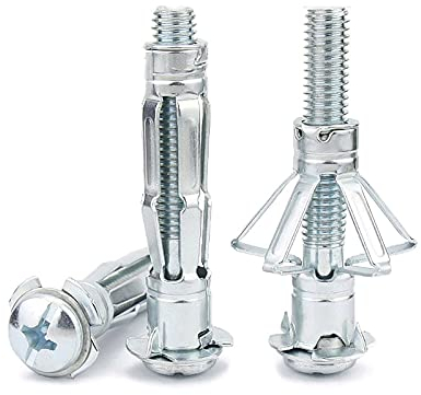 GETREY Expansionsbolzen Rawl, Ankerbolzen, M4X20 Hohlwandanker-Kit, Gipskarton-Trockenbau-Hohlraumdübel, Dübel for Trockenbau-Expansionsanker, Gipskartonlöcher (120 Stück) (Länge: M4X20 120 Stück)