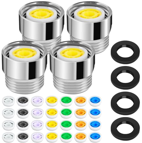 Juego de 4 limitadores reductores de flujo de ducha, limitador de flujo de ducha, filtro de grifo de ahorro de agua, 4 cabezales de ducha y rosca de 1/2 pulgada, tamaño 4, 5, 6, 7, 8, 10, 12 L/min,