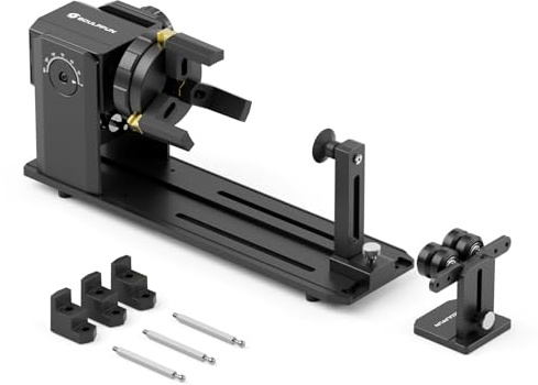 SCULPFUN RA Pro Rouleau rotatif laser pour gravure laser avec 3 mâchoires, mandrin multifonction 3 en 1 pour gravure laser d'objets ronds cylindriques irréguliers