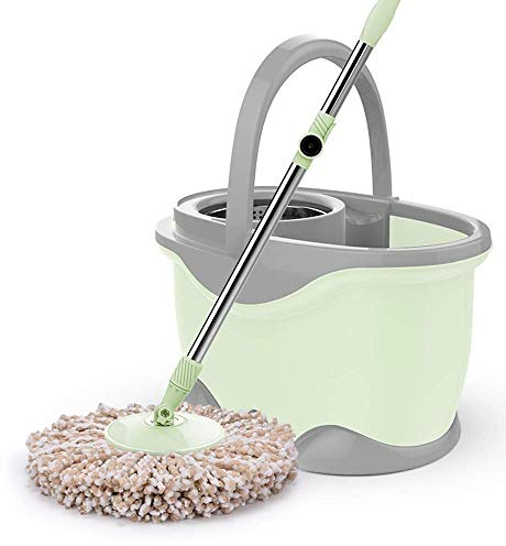 Mocio, Mocio e secchio con rotazione a 360° in acciaio inossidabile di alta qualità ~ Mocio autostrizzante con testine in microfibra, (C) Anniversario Warm as ever
