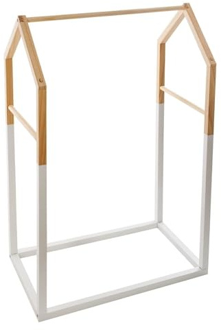 WELL HOME MOBILIARIO & DECORACIÓN Appendiabiti per bambini stile casetta, in legno, naturale, L.60 x P.37 x H.99 cm
