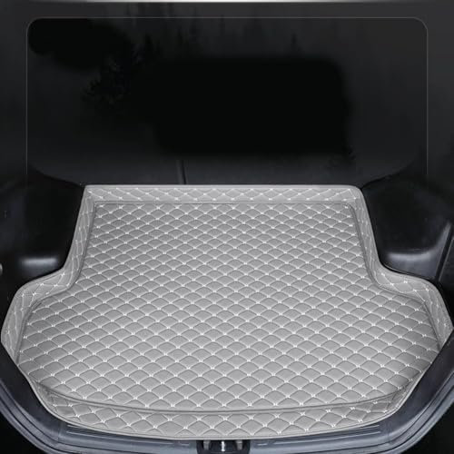 junjfawi Auto Leder Kofferraummatten für Opel Astra H Caravan 2004-2010, Kofferraum Schutzmatte Antirutschmatte Kratzfest Laderaummatte Cargo Teppich Autozubehör,D Grey