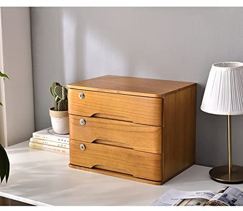Aktenschrank aus Massivholz mit A4-Papierschubladen für Zuhause und Büro