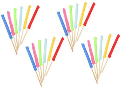 DECOMELODY 24 Palillos de Microfibra para Limpiar Grietas y Espacios Pequeños Mango Cómodo, Herramienta Adecuado para Fiesta Verano en Coche y Oficina