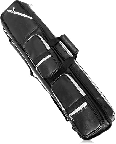 Icue Billardqueue-Tasche für 4 x 8 Billard-Queue, weiche Tasche für 4 Hintern und 8 Schaft, Schwarz, Schwarz, L