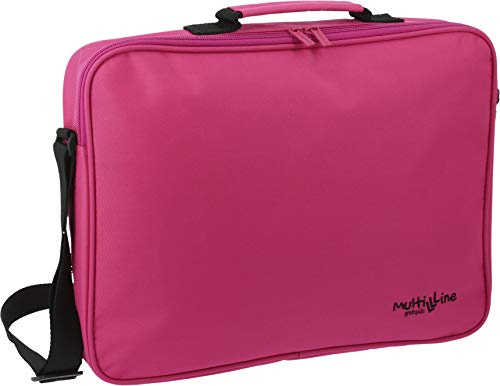 Grafoplás Collezione Multiline Borsa a tracolla per la scuola, Rosa, 38 x 28 x 6 cm, Multiline
