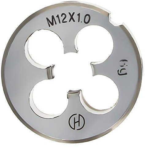 Utoolmart M12 x 1,0 metrische runde Schneideisen Linksgewinde, Maschinen-Schneideisen aus Stahllegierung, 1 Stück