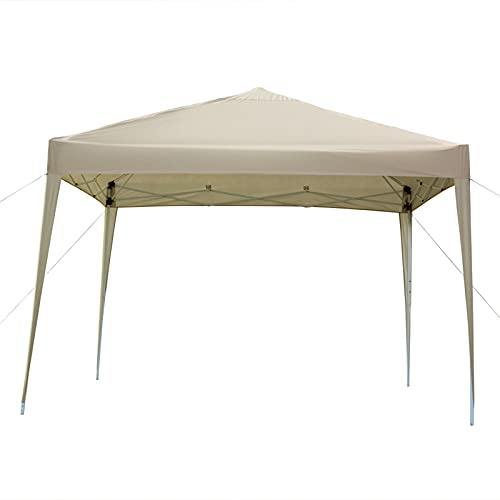 Pop Up Canopy Tent Collapsible Sun Shade Outdoor Tent for Party with Wheeled Bag w/Waterproof Tent Top Commercial Instant Shelter Foldable 7.9Ft x7.9Ft,Beige
