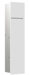 EMCO ASIS Pure Unterputz-Schrankmodul für die Klobürstengarnitur, Badezimmerschrank mit Toilettenpapierhalter und Fach, Hochschrank Push to Open, Anschlag Links, Weiß matt, 17 cm x 73 cm x 14,9 cm