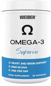 Weider - Omega 3 Superior - Hochdosiertes Fischöl mit DHA und EPA in Triglycerid-Form - 90 Kapseln