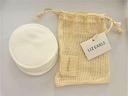 Liz Earle Reusable Cotton Pads - (4) in a drawstring bag