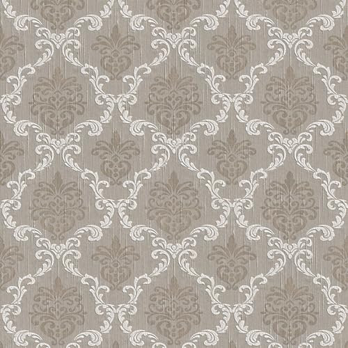 Profhome 956296-GU Textiltapet barock matt färg grå beige 5,33 m2