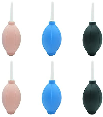 6 Stück Blasebalg Dust Blower, Blasebalg Kamera, Weicher Gummi-Luftgebläse, 3 Farben, für Reinigung von Kameras, Spiegelreflexkameras, Objektiven, Autos, Tastaturen und Anderen Instrumenten