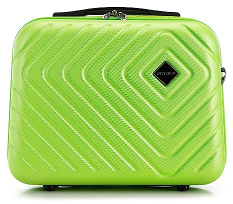 WITTCHEN Necessaire Estuche Cosmético de Viaje Maleta de Mano Maletín de Cabina ABS Neceser Rigid Cube Line Lima