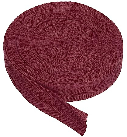 PATIKIL Nastri in Sbieco di Cotone 2cm 9m Nastro Cotone Twill Nastro Rilegatura Fettuccia Spina Pesce per Cucito Regalo Avvolgimento Artigianato Fai Da Te Borgogna Rosso