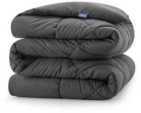 CozyLux Edredón Cama 150 Entretiempo, Relleno Nórdico 220x240 cm de Fibra 300 gr/m², Edredon Nordico Matrimonio Cama 135/150, Ligero, Suave, Transpirable para Otoño e Invierno, 240x220 cm Grau