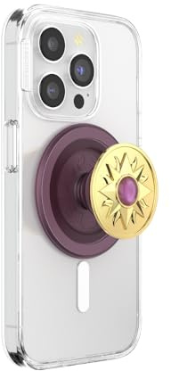 PopSockets Phone Grip for MagSafe with Kickstand, Magnetic Stand, Swappable Top, Secure Hold for iPhone MagSafe Cases, Phone & Tablet Grip - Enamel Sun Jewel Mauve