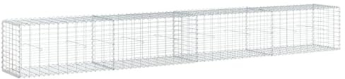 vidaXL Gabion Basket with Cover 400x50x50 cm Galvanised Iron