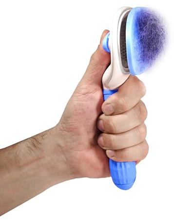 LINUMA® Hundebürste, Fellwunder Bürste Hund, Hundezubehör, Katzen Zubehör, Haustier Bürsten, Langhaar und Kurzhaar Fellbürste Katzenhaarbürste Fellpflege & Krallenpflege cat Kamm (Blau)
