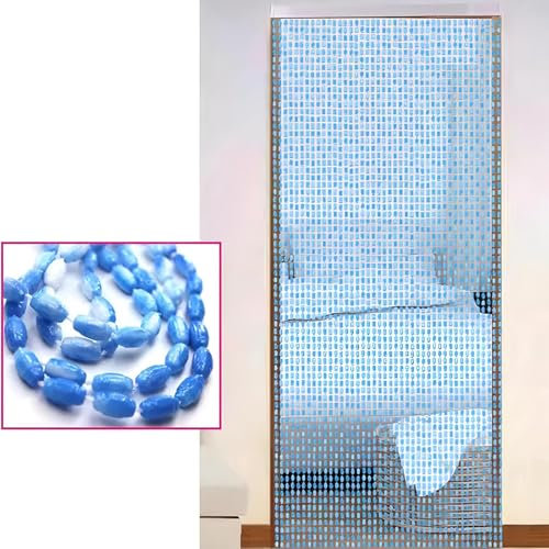 Eiauiuo Perlenvorhang für Gegen Fliegen und Belüftung Fadenvorhang aus Acryl und Aluminium Raumteiler Dekorativer Kristall Türvorhang für Wohnzimmer Schlafzimmer Balkontür(80x200cm(100 Wurzel))