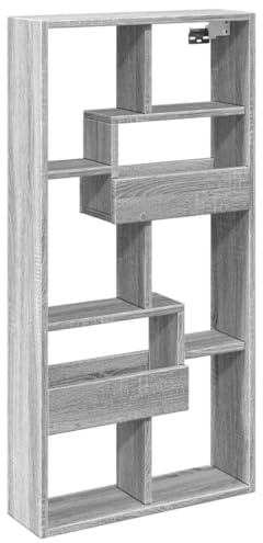 vidaXL Wandschrank, Hängeschrank mit Stauraum, Wandregal für Wohnzimmer, Hängeregal Hängevitrine Wandvitrine, Modern, Grau Sonoma Holzwerkstoff