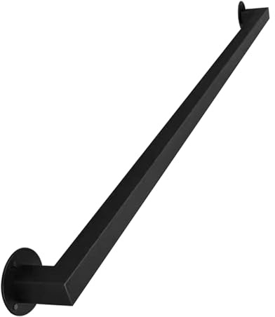 Drsyffsup Corrimano Neri per Scale, ringhiere per corrimano per Scale, corrimano Antiscivolo a Parete per soppalchi Interni di casa, gradini, Scale in Ferro battuto(120cm)