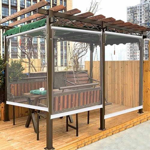 Transparentes PVC-Rollo, wasserdicht, für den Außenbereich, für Balkon/Pavillon/Terrasse, transparente Rollos mit wind- und staubdichten Trennwänden, anpassbare Größe (70 x 180 cm)