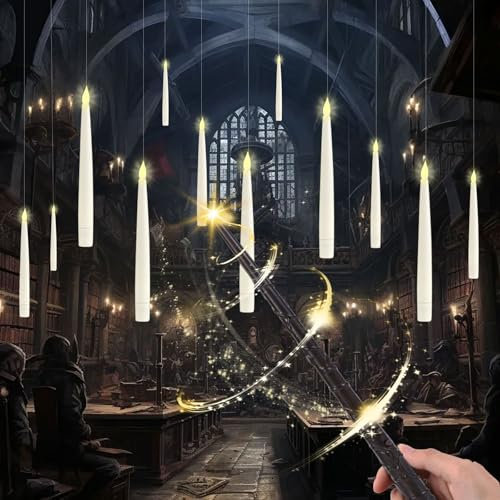 LED Bougie Flottantes, 12PCS Bougies Flottantes Suspendues, Halloween Bougies électrique à Suspendre, Floating Candles pour Noël, Party, Mariage