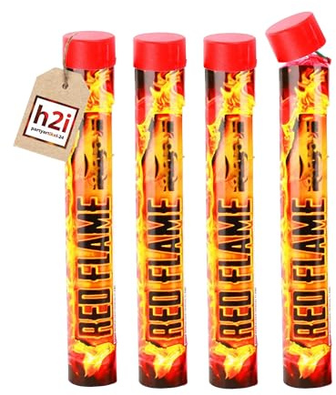 h2i Bengalo Bengalfeuer Rot – 4 Leuchtfackeln, ca. 40 Sekunden, Kategorie F1, ab 12 Jahren