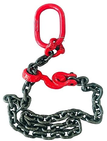 Kettenschlinge, Kettenschlinge, 3Ton-8Tonx2M-8M 1-2-Bein-Hebeschlingenwerkzeug for Bewehrungsentladeverbindung, gesenkgeschmiedeter Hakenkran, kombinierte Hebekette für Motorhebebühnen(4TX5M 12MM)