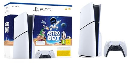 Playstation Sony, Pack Console PS5 Slim standard, avec 1 Manette Sans Fil DualSense + jeu Astro Bot (code de téléchargement) - Édition limitée
