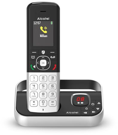 ALCATEL FX990 Voice - Telefono cordless DECT con segreteria telefonica 50 minuti - Schermo grafico a colori ad alta risoluzione - Vivavoce - Blocco delle chiamate - Suonerie VIP - Nero/Grigio