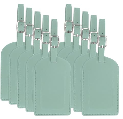 PATIKIL Etiquette De Bagage En Cuir, 50 Pcs Etiquettes De Bagage Pu Etiquettes De Sac pour Valises Necessaires De Voyage En Avion, Bleu Clair
